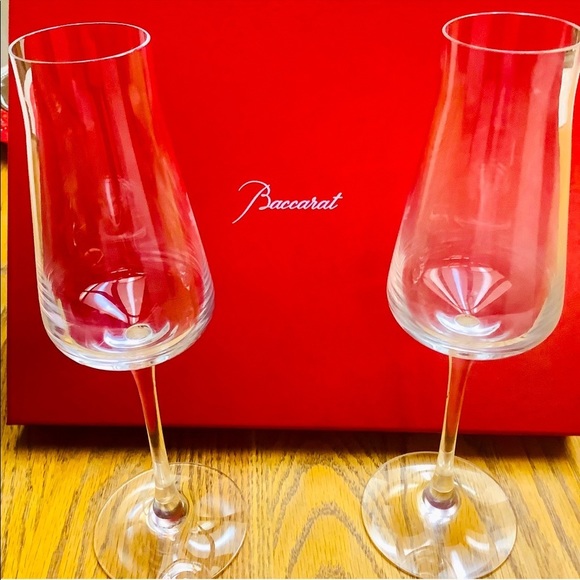 🌟 Host Pick🌟 Chateau Baccarat Crystal Champagne Flute Set of 2🥂 🆕 - Picture 1 of 9